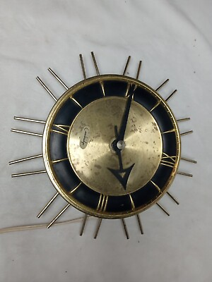 #ad Vintage Brass Sputnik Cambridge Wall Clock $17.99