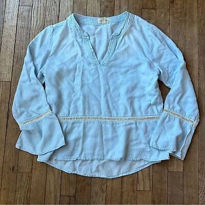 #ad Cloth and stone chambray peasant top size M $12.00