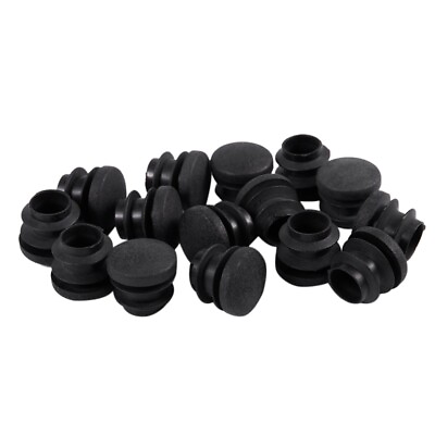 #ad 15Pcs Black Plastic Blanking End Round Tube Insert Pipe Bung 16mm D2D59274 $5.99