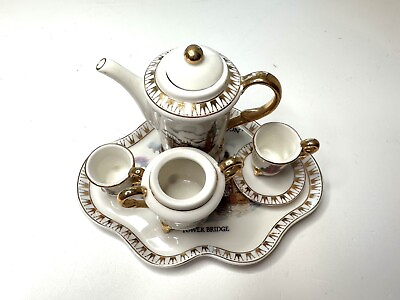 #ad Historical London Ceramics Miniature 7 Piece Tea Set UK British Vintage Set $9.99