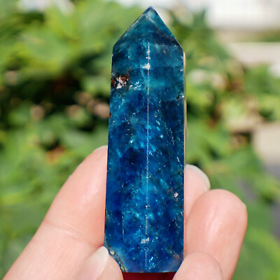 #ad 60g Natural Blue Apatite Point Quartz Wand Reiki Obelisk Crystal Gift For Gemini $9.99