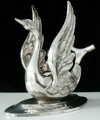 #ad Pedro Duran Spanish Novelty Silver Swan Brandy Glass Warmer 20th Century GBP 695.00