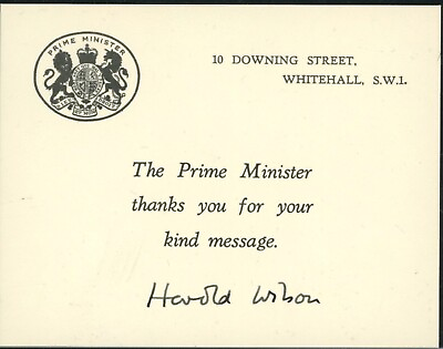 #ad British Prime Minister Harold Wilson Autograph $50.00