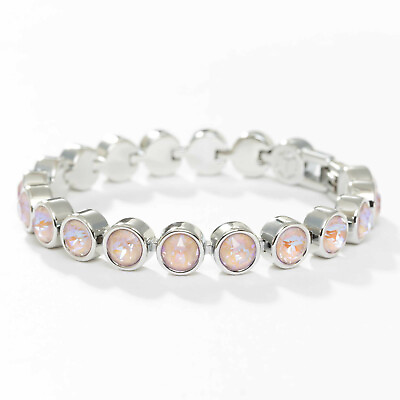 #ad Touchstone Crystal By Swarovski Ice Bracelet DUSTY PINK Rhodium NEW Stunning $70.00