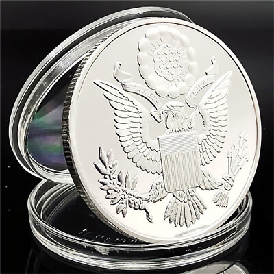 #ad US Dollar Masonic Coin Pyramid Gold Plated Silver Souvenir Commemorative USA $3.29