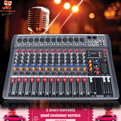 #ad 8 12 16 Channel USB Bluetooth Live Studio Audio Mixer Mixing Console Sound Pro $74.10