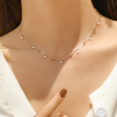 #ad Charm Womens Clavicle Necklace Geometric Pendant Choker Chain Jewelry Silver USA $1.92