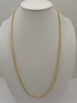 #ad 10k Yellow Gold Hollow Palm Wheat Chain Necklace 30quot; 3 mm 12.6 Gr AG10C261Y $1650.00