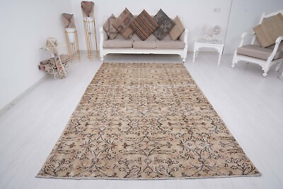 #ad Large Vintage Rug 6x10 Turkish Rug Oversize Rug Wool Carpet Oushak Rug 975 $599.00
