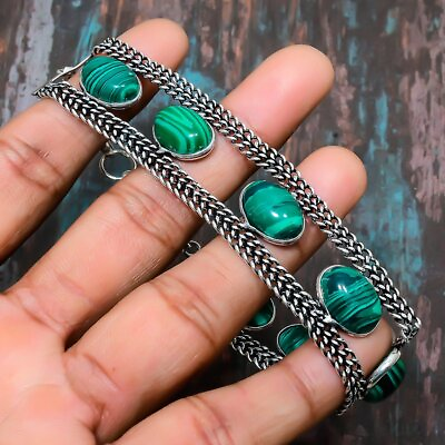 #ad Malachite Gemstone Handmade Gift Bracelet 7 8quot; K995 $8.99