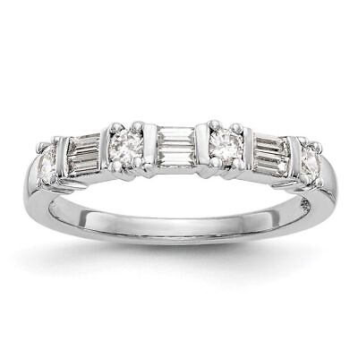 #ad 14K White Gold Diamond Wedding Band Ring Fine Jewelry $1060.00