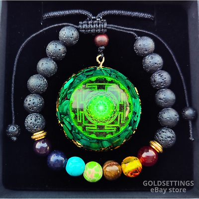 #ad CHARGED Orgonite Pendant Malachite Green Crystal Orgone Pendant Necklace $18.90