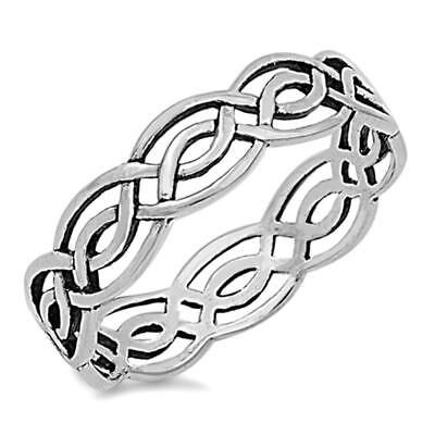 #ad Sterling Silver Woman#x27;s Celtic Infinity Ring Wholesale 925 Band 5mm Sizes 4 14 $11.39