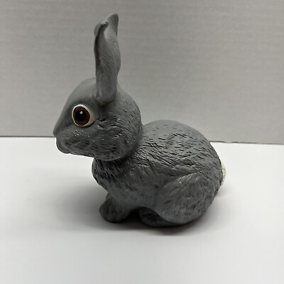 #ad vintage handmade hand painted ceramic gray easter bunny rabbit matte finish $8.99