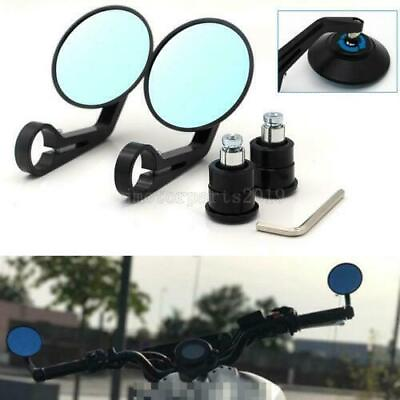 #ad 7 8quot; Handlebar Bar End Round Rear View Mirrors For Honda Suzuki Cafe Racer USA $29.68