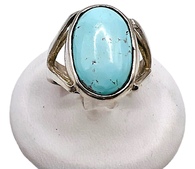 #ad 925 Sterling Silver Robin’s Egg Color Natural Persian Turquoise Size 8.5 $267.90