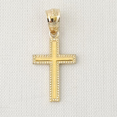 #ad Real 14K Yellow Gold Small CROSS Charm Pendant Made in USA $63.99