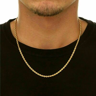 #ad 18K Solid Gold Rope Chain Necklace Men Women 16quot; 18quot; 20quot; 22quot; 24quot; 26quot; 28quot; 30quot; $161.24