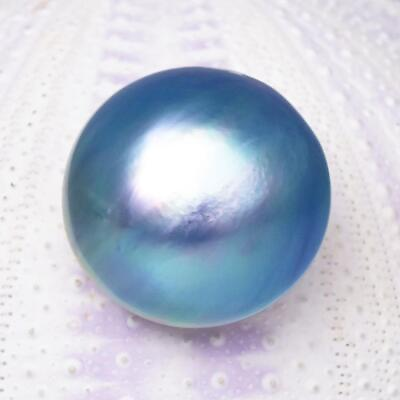#ad Blue Mabe Pearl 21.74 mm Iridescent Rainbow Cultured in Sumbawa Indonesia 3.84 g $19.00
