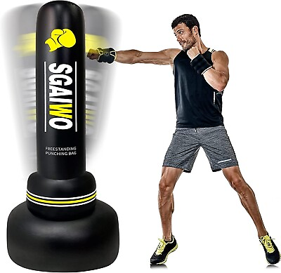 #ad Heavy Punching Bag Boxing Free Standing Fitness MMA Fitness Training Equipment $43.89