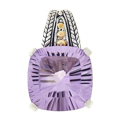#ad HSN Bali Designs Sterling Silver and 18K Gold Pink Amethyst Pendant $209.99