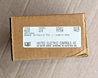 #ad UNITED CONTROLS H100 218 Pressure Switch #95704 New Box $134.10