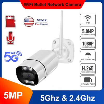 #ad 5MP PoE WIFI Audio Bullet Security Camera ONVIF Smart Hybrid Light Night Vision $52.35