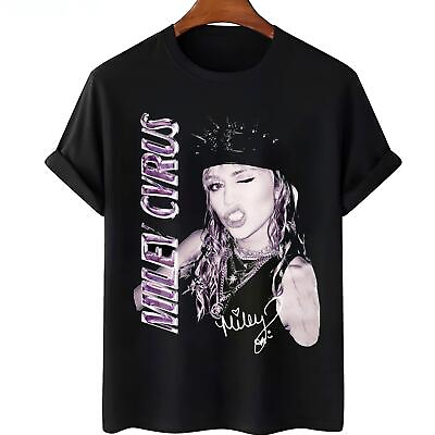 #ad New Miley Cyrus Shirt Popular Black All Size Shirt $23.99