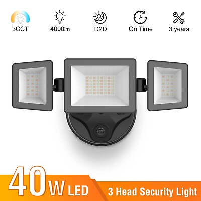 #ad 4000lm LED Security Outdoor Light 40W Dusk to Down Sensor IP65 Flood Lamp $32.89