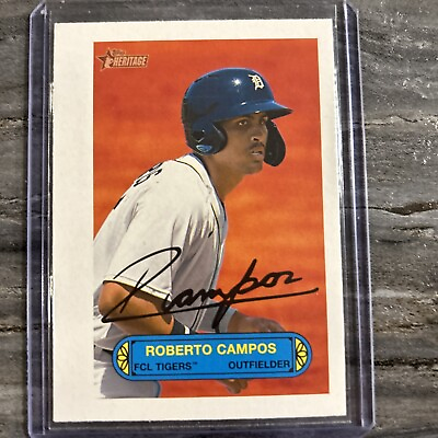 #ad 2022 Topps Heritage Minor League Roberto Campos 1973 Pin Up Box Topper Insert $1.32