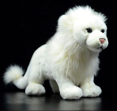 #ad White Standing Lion Plush Toy Stuffed Wild Animal Soft Doll Kids Gift 11quot; 28cm $33.99