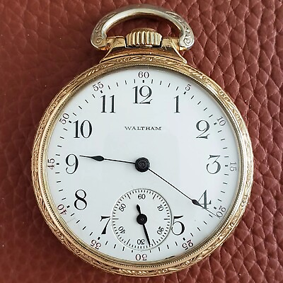 #ad 1900 Waltham Riverside Antique Pocket Watch 17J Adjusted Size 16 Case $325.00
