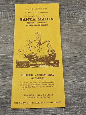 #ad Santa Maria Museum Exhibit Brochure Titusville Florida $9.99