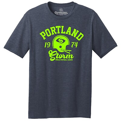 #ad Portland Storm 1974 WFL Football TRI BLEND Tee Shirt Timbers Pilots $22.00