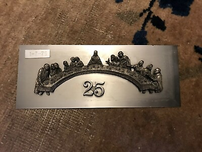 #ad Vintage Group statue of Jesus The Last Supper on Door plate Plaque 10quot;W x4quot;H $39.99