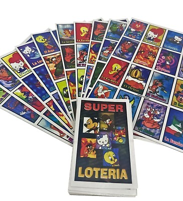 #ad Loteria Mexican Bingo 10 Boards Cartoons Extra Games on Back Gift Game Party $8.05