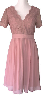 #ad JJ#x27;S House Blush Pink Lace Top Dress Wedding Anniversary Party Formal New 6 $30.00