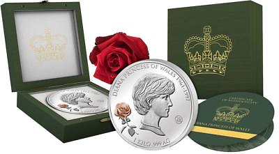 #ad DIANA PRINCESS OF WALES 20th Anniversary 1 Kg Silver Coin 25$ Solomon Islands $24999.95
