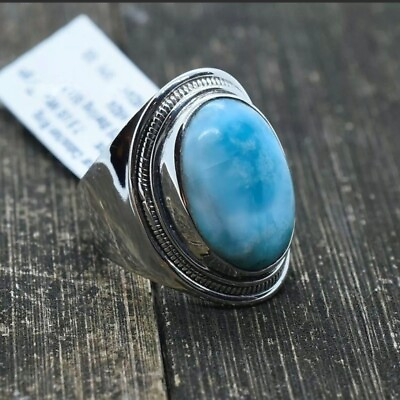 #ad Larimar Gemstone 925 Sterling Silver Ring Mother#x27;s Day Jewelry All Size EM 37 $13.12