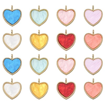 #ad 40x Heart Charms Dangle Pendants for Jewelry Making Necklace Bracelet Earring $10.63