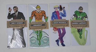 #ad Quotable Notable Stickers Lot of 4 Brand NEW Green Lantern Aquaman JFK Warhol $24.49