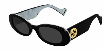 #ad GUCCI GG0517S 001 Black Round Oval Grey Women#x27;s Sunglasses $227.99