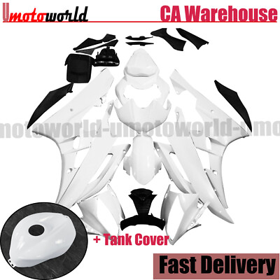 #ad Unpainted Fairing Kit Tank Cover For Yamaha YZF R6 2006 2007 ABS Injection Body $272.64