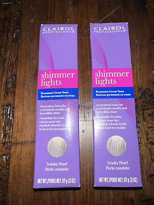 #ad 2 Clairol Professional Shimmer Lights Permanent Cream Toner 2oz Smoky Pearl NEW $18.95