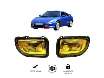 #ad For Toyota MR2 1990 1995 Fog Yellow Lights Set With Bulbs Wiring Harness Switch $112.00