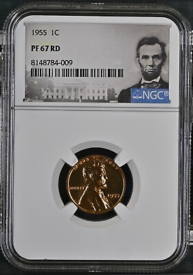 #ad 1955 Proof Lincoln Cent NGC PF67RD $26.99