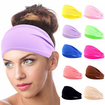 #ad Women Running Soft Wide Hairband Yoga Elastic Stretch Headband Turban Head Wrap# $2.27