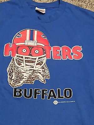 #ad Vintage Rare Hooters 95#x27; Buffalo Bills Touchdown T shirt Men#x27;s Size XL $99.99