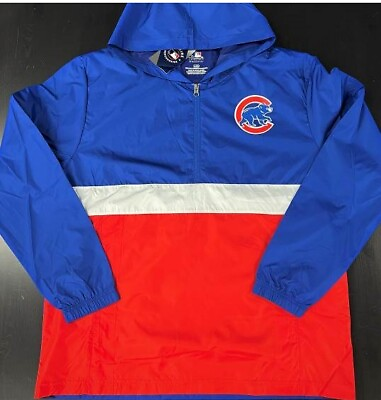 #ad MLB Chicago Cubs 1 4 Zip Baseball Windbreaker Jacket New Mens Sizes $29.99