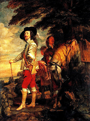 #ad Dream art Oil painting King of Charles I in the hunt amp; horse in landscape canvas $69.29